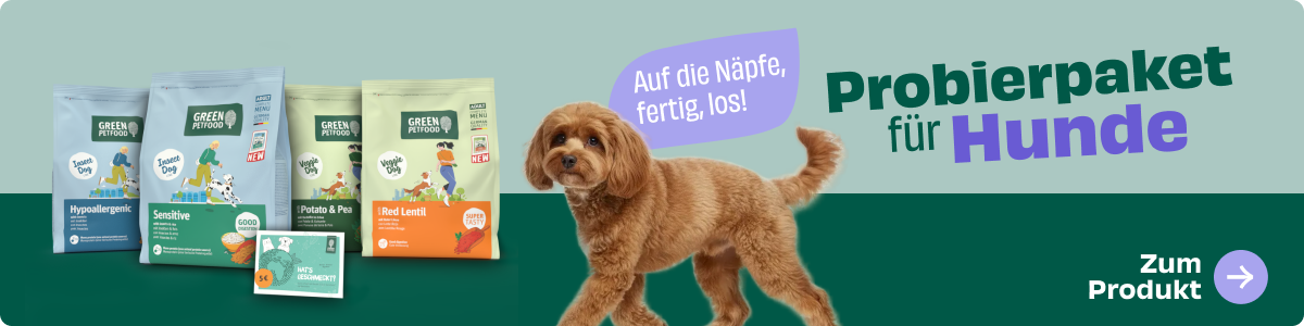 Produktbanner Green Petfood Probierpaket Hund