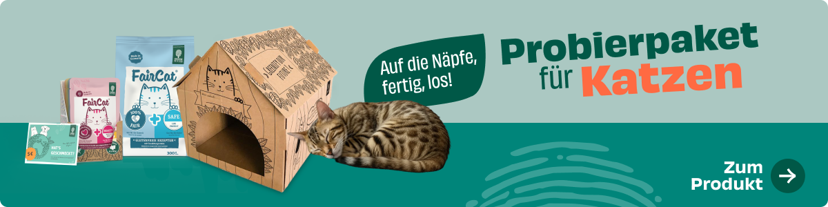 Produktbanner Green Petfood Probierpaket Katze
