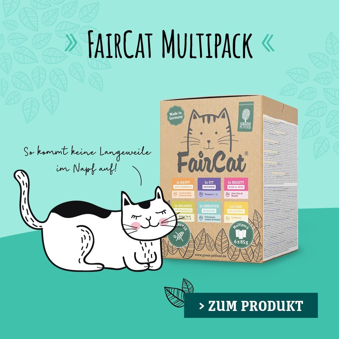 Produktbanner Green Petfood Multipack Katze