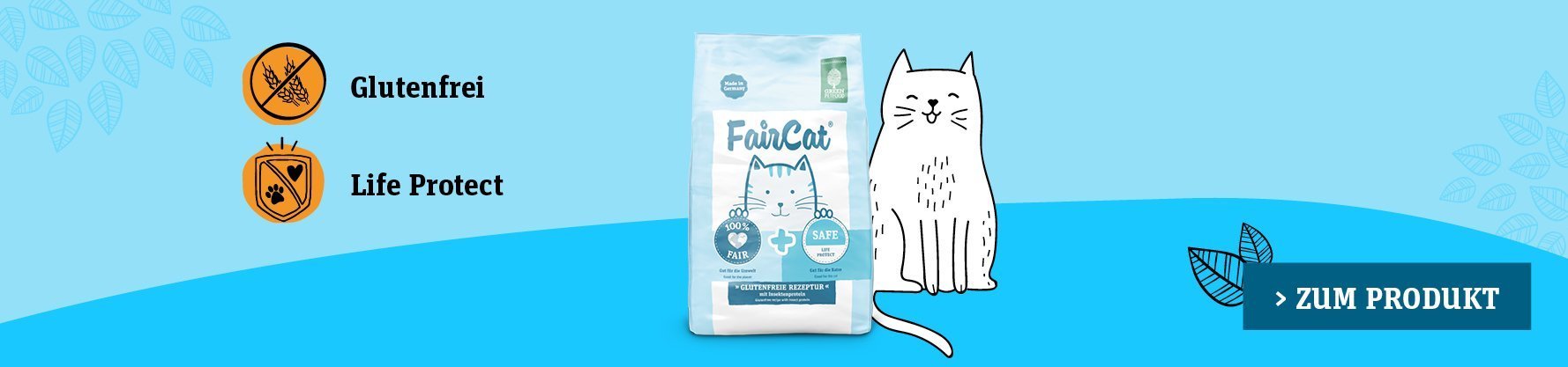 Produktbanner Green Petfood FairCat Safe