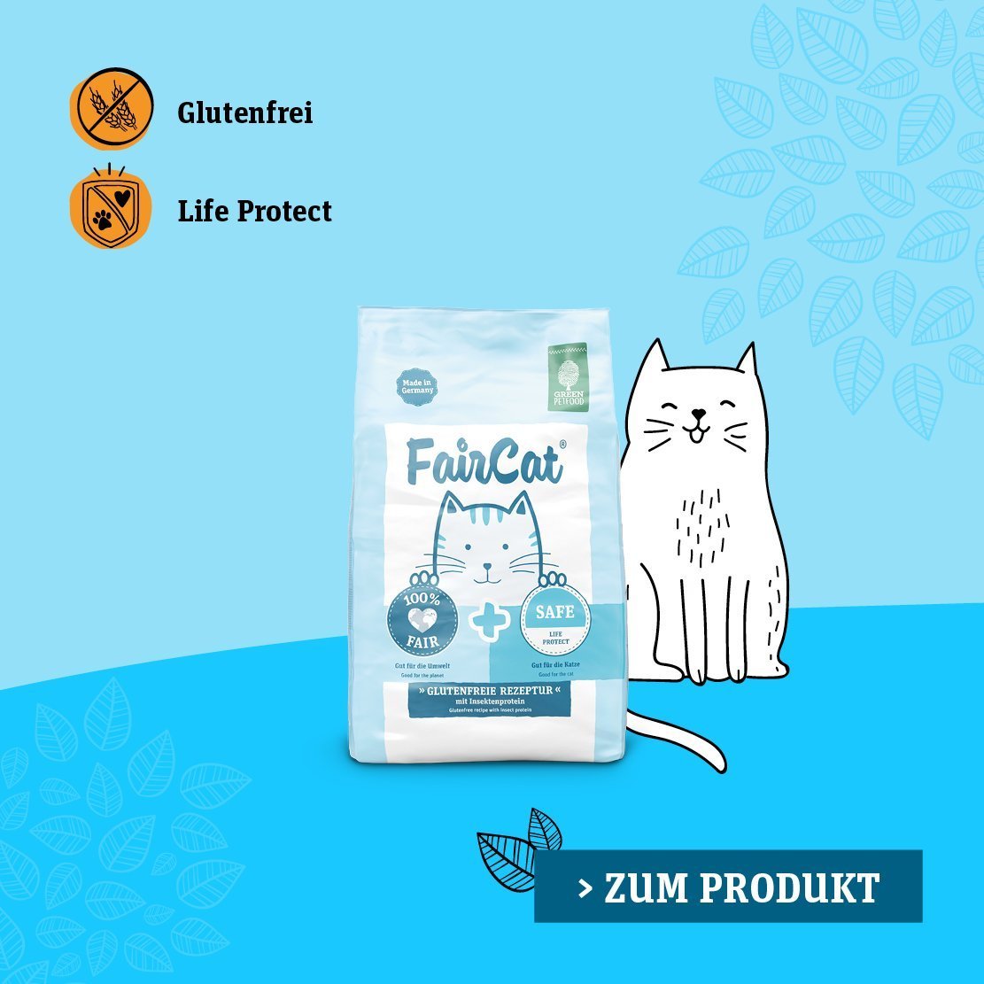 Produktbanner Green Petfood FairCat Safe