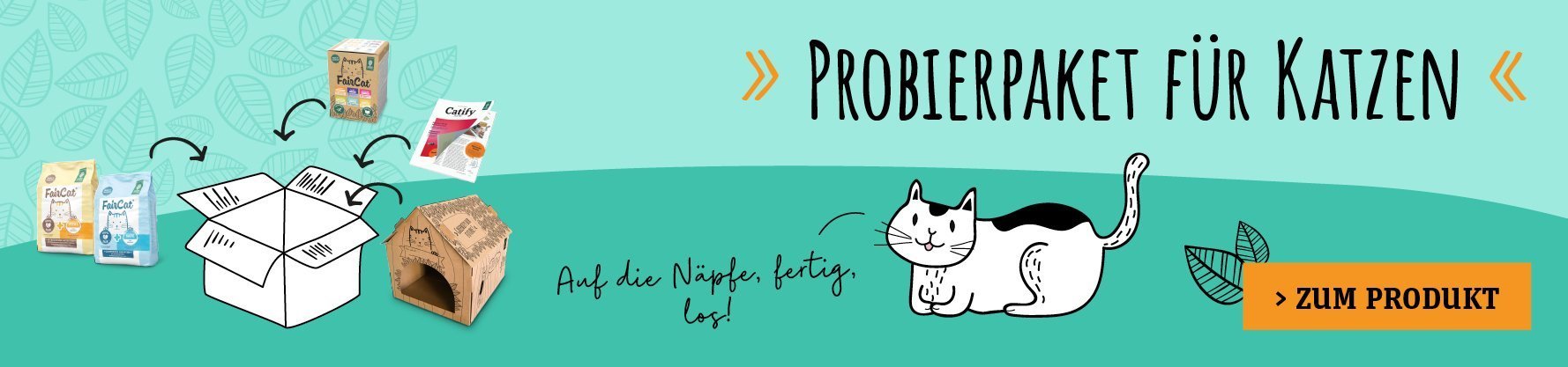 Produktbanner Green Petfood Probierpaket Katze