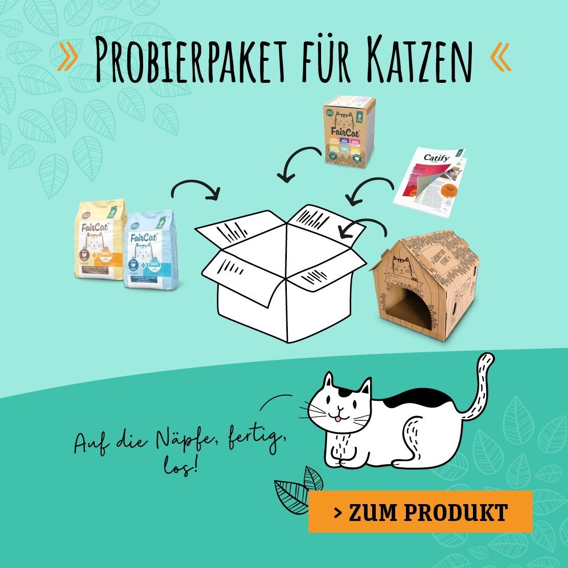 Produktbanner Green Petfood Probierpaket Katze